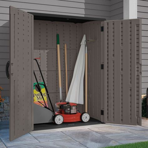 Small Tool Shed, Shed Black, Garbage Shed, Plastic Storage Sheds, Wood Storage Sheds, Tool Shed, Metal Storage Sheds, Resin Storage, Siding Colors