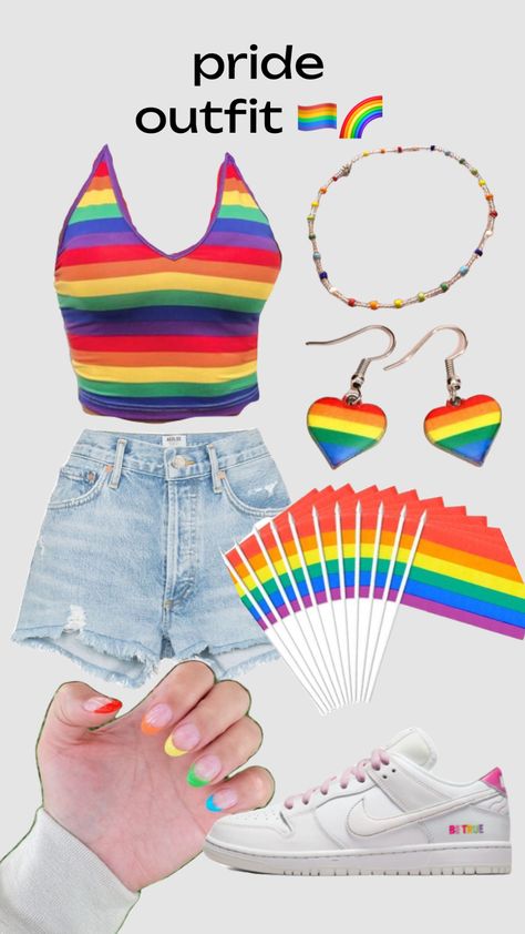 #pride #prideoutfit #outfitinspo Pride Parade Ideas, Lgbtq Outfit, Parade Outfit, Pride Parade Outfit, Pride Outfit, Pride Parade, Cute Fit, Fit Ideas, My Style