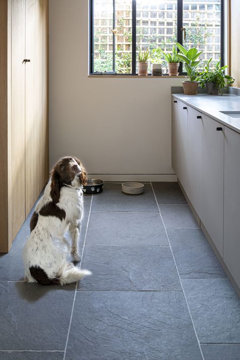 Contemporary Cheltenham Home | Mandarin Stone Stone Kitchen Flooring, Stone Kitchen Floor, Slate Floor Kitchen, Slate Kitchen, Slate Floor, Limestone Tiles, Slate Tile Floor, Travertine Tiles, Mandarin Stone