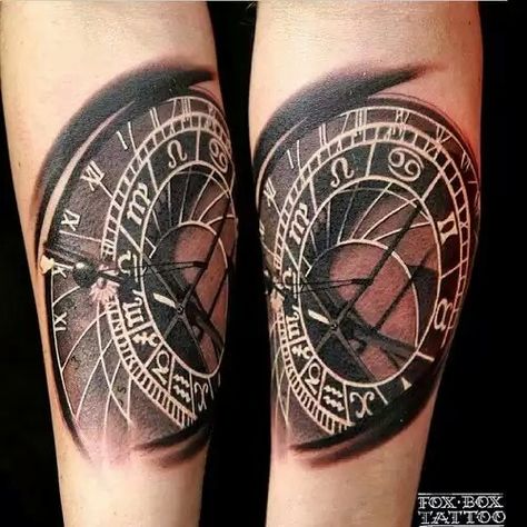 . Time Piece Tattoo, Best 3d Tattoos, Cool Tattoos For Girls, Full Hand Tattoo, P Tattoo, Astronomical Clock, Full Tattoo, Clock Tattoo, Different Tattoos