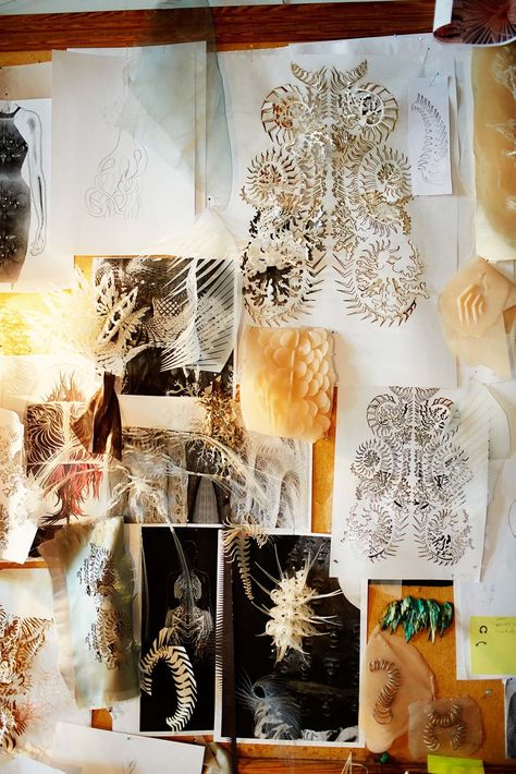 Iris van Herpen - The Cut Iris Van Herpen Research Page, Iris Van Herpen Sketchbook, Concept Board Fashion, Fashion Concept Board, Gcse Textiles, Ib Art, Textiles Sketchbook, A Level Textiles, Art Concepts