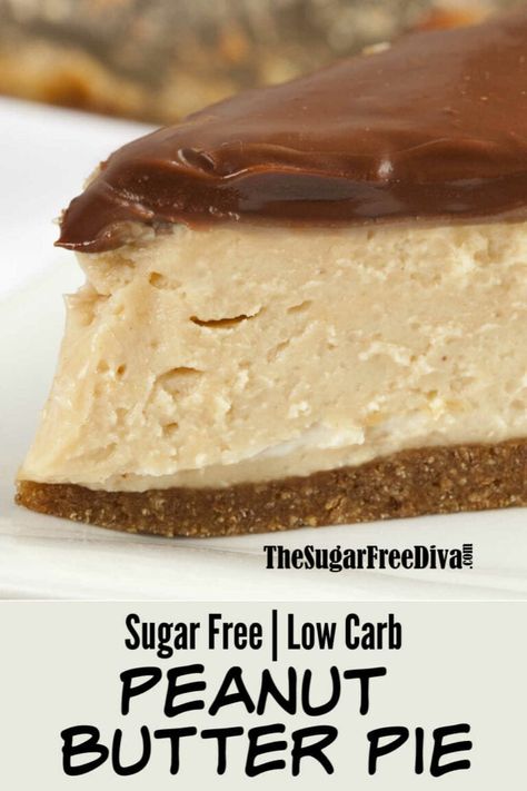 Sugar Free Peanut Butter Pie, Sugarfree Dessert, Sugar Free Pie, Sugar Free Desserts Easy, Fingerfood Baby, Low Carb Granola, Low Sugar Desserts, Sugar Free Peanut Butter, Dessert Pie