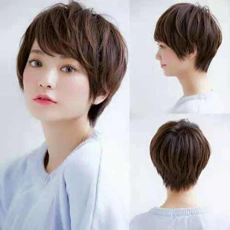 short for round Short Hair Korean Style Round Face, Japanese Short Hair Round Face, Uniform Haircut, Haircut Idea, Japanese Short Hair, Tomboy Haircut, Short Hair Cuts For Round Faces, Mushroom Hair, Korean Short Hair