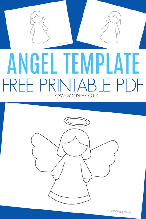 Free Angel Template (Printable PDF) Free Printable Angels, Christmas Angel Sunday School Lesson, Christmas Angel Template Free Printables, Printable Angel Template, Angel Kids Craft, Angel Crafts For Toddlers, Kids Angel Craft, Preschool Angel Crafts, Free Angel Printables