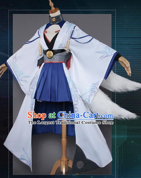 Chinese Traditional Cosplay Nine-Tailed Fox Fairy Costumes Ancient Swordswoman Clothing for Women Fox Fairy, Fairy Costumes, Traditional Halloween, Fox Clothing, Magical Dress, Fox Dress, Fairy Clothes, Hanfu Dress, Chinese Ancient