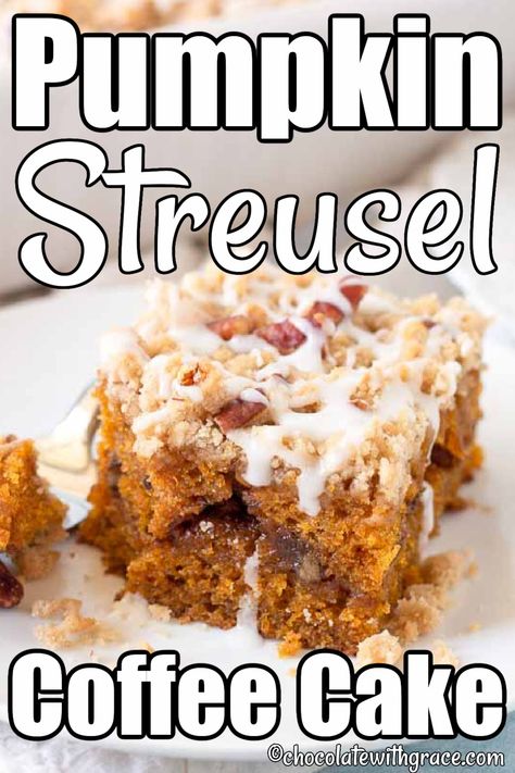 Pumpkin Streusel Coffee Cake Pumpkin Coffee Bundt Cake, Pumpkin Coffee Cake With Streusel, Pumpkin Streusel Coffee Cake, Pumpkin Pecan Coffee Cake, Pumpkin Pound Cake Recipes, Pumpkin Coffee Cake Recipes, Family Recipies, Autumn Foods, Crumb Cakes