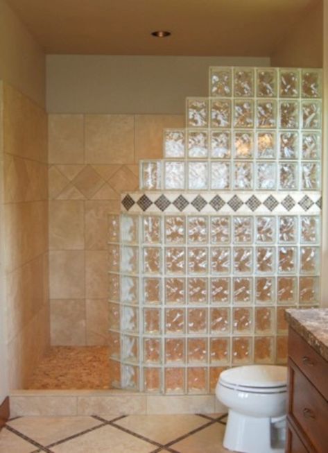 awesome 41 Amazing Glass Brick Shower Division Design Ideas https://matchness.com/2018/01/11/41-amazing-glass-brick-shower-division-design-ideas/ Glass Block Shower, Glass Blocks Wall, Doorless Shower, Glass Brick, Master Bath Remodel, Bathroom Remodel Shower, Glass Block, Bathroom Redo, Shower Remodel