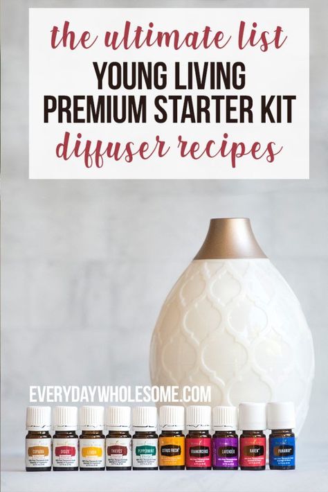 Young Living Diffuser Recipes, Young Living Premium Starter Kit, Diffuser Blends Young Living, Premium Starter Kit Young Living, Young Living Diffuser, Homemade Essential Oils, Aromatherapy Recipes, Young Living Essential Oils Recipes, Essential Oil Diffuser Recipes