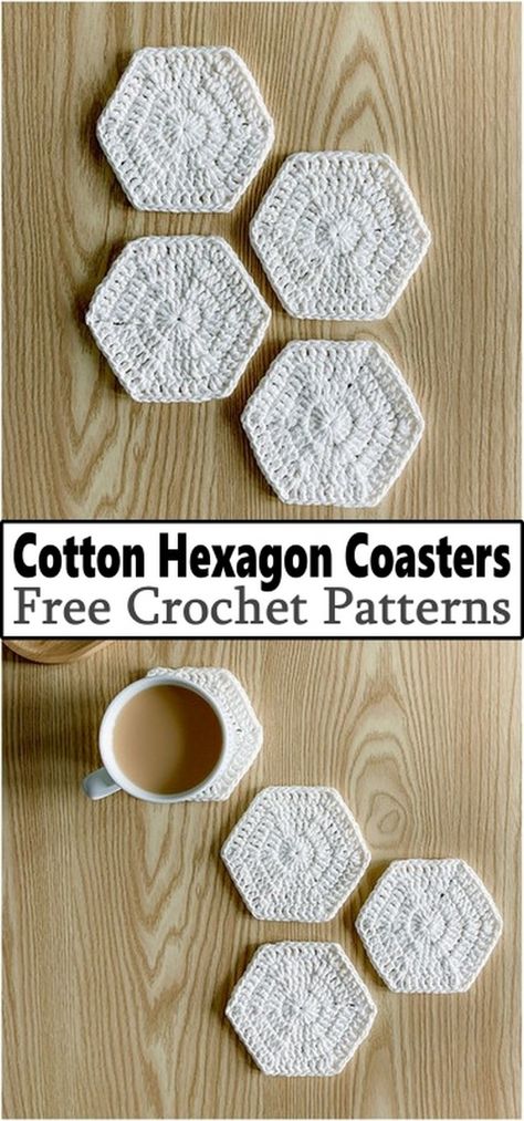 Crochet Hexagon Patterns Hexagon Crochet Coaster, Hexagon Crochet, Crochet Motif Patterns, Hexagon Coasters, Crochet Hexagon, Yarn Stash, Star Wars Inspired, Hexagon Pattern, Crochet Coasters