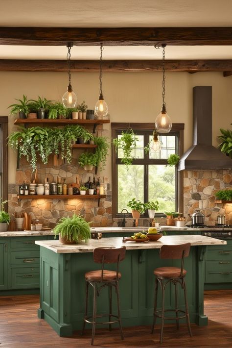 Green Tan Kitchen, Green Kitchen Paint Colors, Green Kitchen Paint, Farmhouse Style Kitchen Cabinets, Tan Kitchen, Green Kitchens, Green Kitchen Decor, New Home Wishes, Kitchen Shelf Decor