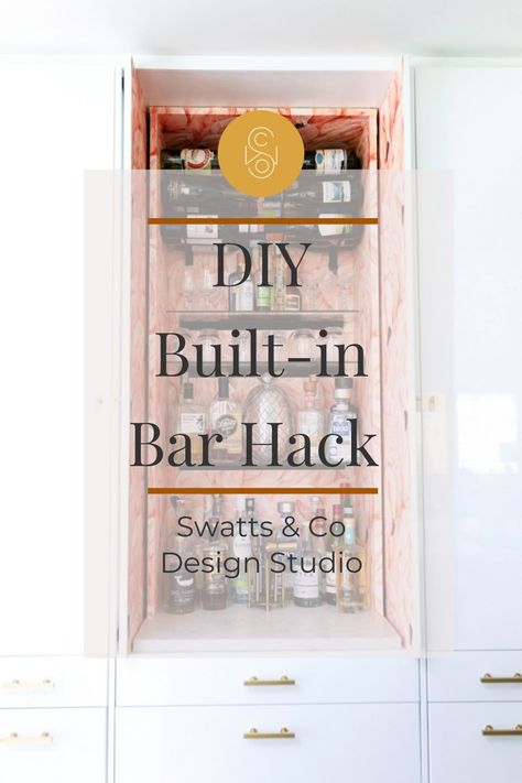 Take a look at these instructions on how to construct a DIY built-in bar for your dream kitchen. Use Ikea or Semihandmade cabinets and doors and DIY this kitchen hack - or hand the plans to your favorite contractor. Doors close and hide the beautiful bar perfectly. Diy Built In Bar, Budget Renovations, Chic Basement, Semihandmade Kitchen, Apartment Pantry, Built In Bar Cabinet, Diy Built In, Complete Kitchen Remodel, Distressed Furniture Diy