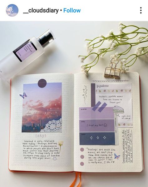 Aesthetic Purple Journal Ideas, Purple Journal Aesthetic, Aesthetic Anime Journal, ‏journal Aesthetic Ideas Pinterest, Cute Journal Ideas Aesthetic Korean, Scrapbook Cover, Bullet Journal Notes, Bullet Journal Paper, Diy Journal Books