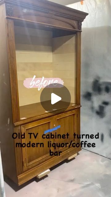 2,130 likes, 25 comments - wonderfulhome_decor on April 16, 2022: "A TV cabinet turned into a liquor/coffee bar. Amazing🤩. Credit: @bushcraftfurniture . . . . . . . . . . Follow @wonderfulhome_decor ..." Coffee Bar Made Out Of Tv Cabinet, Tv Cabinet Turned Into Bar, Coffee Hutch Ideas, Converting Tv Cabinet To Liquor Cabinet, Turning An Old Hutch Into A Bar, Diy Liquor Cabinet, Vintage Tv Liquor Cabinet, Hutch Coffee Bar, Tv Hutch