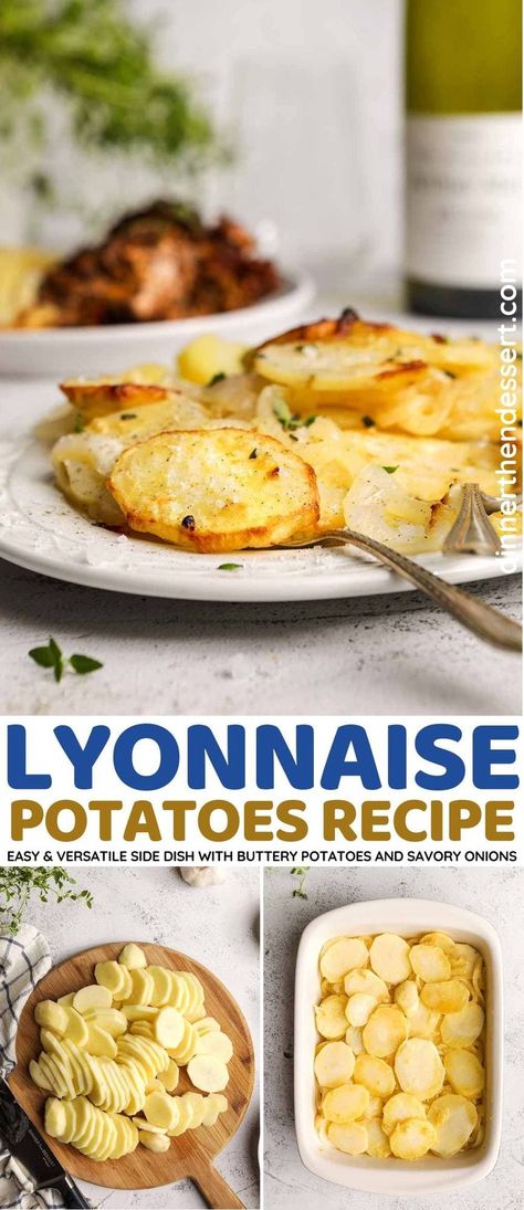 Potatoes Lyonnaise Recipe, Lyonaisse Potatoes, Potato Lyonnaise, Potatoes Lyonnaise, Lyonnaise Potatoes, French Side Dishes, 3 Ingredient Dinners, Buttery Potatoes, French Potatoes