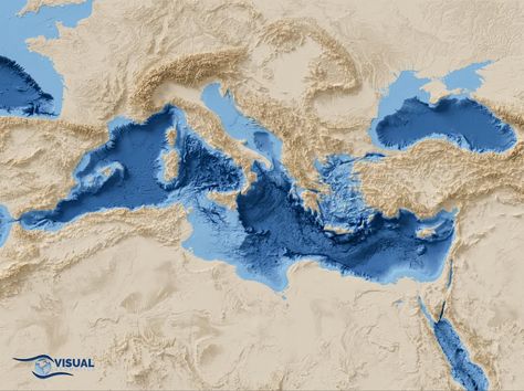 (10) Mediterranean Sea Region : MapPorn Mediterranean Map, Realistic Shading, Sea Map, Relief Map, Map Canvas, Wall Maps, Map Design, Black Sea, Mediterranean Sea