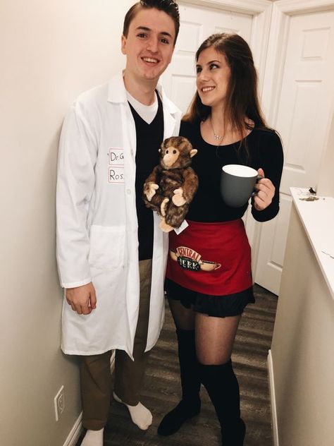 Ross Friends, Halloween Costumes Diy Couples, Couples Halloween Costumes, Diy Couples Costumes, Photo Halloween, Halloween Costumes Ideas, Halloween Coustumes, Ross And Rachel, Couples Costume