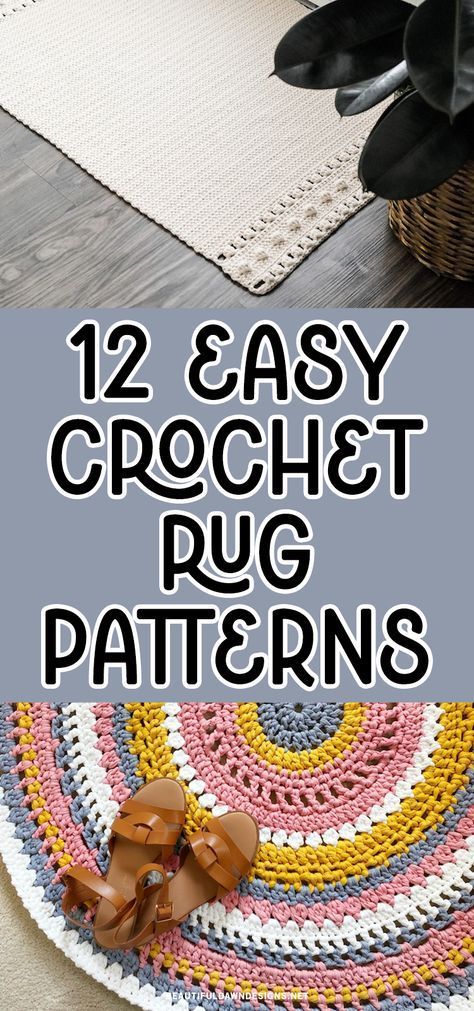 Add warmth and texture to your home with easy crochet rug patterns. Perfect for any skill level, these projects can be done quickly and will make any room look instantly inviting. Rug Yarn Projects Ideas, Crochet Throw Rug, Rugs Crochet Pattern Free, Crochet A Rug Free Pattern, How To Crochet A Rug For Beginners, Diy Rug Crochet, Crochet Patterns Rug, Free Rug Crochet Patterns, Crochet Floor Rug Free Pattern