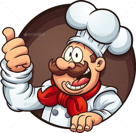 Happy cartoon chef. Vector clip art illustration with simple gradients. All in a single layer. EPS10 file included. Chef Vector, Bbq Quotes, Chef Pictures, Fat Chef Kitchen Decor, Angry Cartoon, Desenho Tom E Jerry, Cartoon Chef, Starbucks Design, Arte Do Kawaii