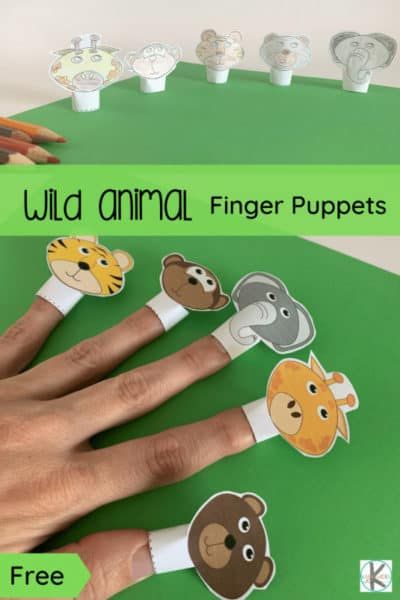 Finger Puppet Activities, Finger Puppet Crafts Preschool, Animal Offspring Activities, Activities For Wild Animals, Animals Activity For Kindergarten, Puppet Template Printables, Wild Animals Activity For Preschool, Preschool Wild Animals Theme Activities, Wild Animals Activities For Kindergarten