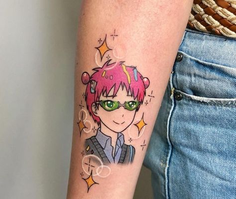 K Project Tattoo, Saiki K Tattoo, Cutesy Tattoos, Tattoo Over Scar, K Tattoo, Funky Tattoos, Cute Tats, Tattoo Board, Saiki K