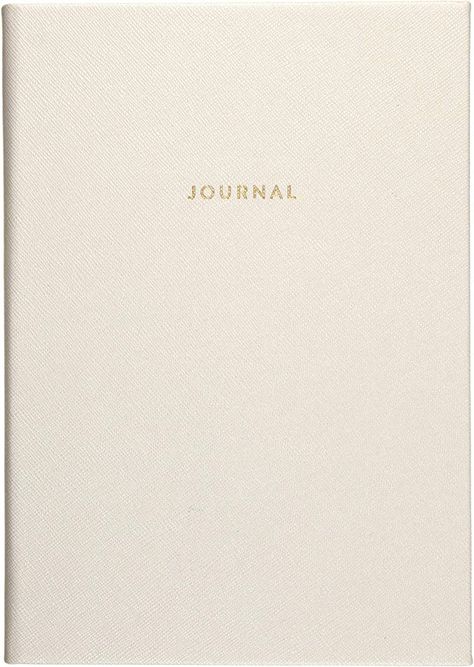 Amazon.com : Eccolo Lined Journal Notebook, Hard Cover, White Saffiano, 256 Ruled Pages, Medium 5.75-x-8.25 inches : Office Products Diary Cover Design, Notebook For Work, White Journal, Classic Journal, Diary Covers, Small Journal, Stationery Essentials, Ruled Notebook, Writing Journal