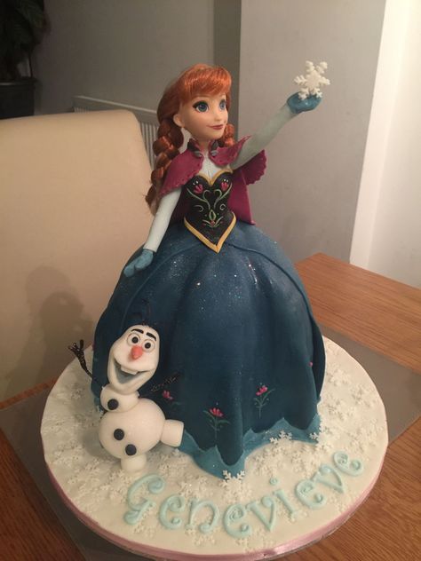 Anna From Frozen Cake Anna from Frozen doll cake Frozen Doll Cake, Elsa Doll Cake, Elsa Torte, Cake Frozen, Anna Cake, Frozen Dolls, Elsa Cakes, Barbie Doll Cakes, Elsa Doll