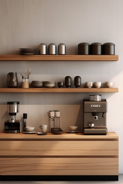 Kaffe Station, Corner Aesthetic, Office Coffee Station, Coffee Bar Ideas Kitchen Counter, Coffee Station Kitchen, Coffee Counter, Coin Café, Coffee Area, Coffee Bar Station