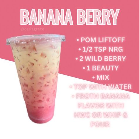 Herbalife Loaded Tea Recipes & More | Banana Berry Specialty Tea 🍌 | Facebook Disney Themed Loaded Teas, Herbalife Tea Recipes With Whip Cream, Tea Bombshell Recipe Herbalife, Whipped Herbalife Tea, Herbalife Specialty Tea Recipes, Loaded Teas Recipes Herbalife, Herbalife Loaded Tea Recipes, Loaded Tea Recipes Herbalife, Herbalife Coffee