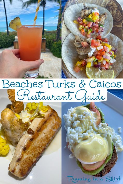 Beaches Turks and Caicos Restaurant Guide - A complete guide to the restaurants at Turks in Caicos Beaches resort in Providenciales. There are over 20 dining options at this luxury all inclusive resort and here are the top picks for breakfast, lunch, dinner, snacks and the can't miss meals. This is a can't miss guide before your trip! Caribbean travel, Family travel, luxury travel / Running in a Skirt #beachesturksandcaicos #allinclusive #resortreview #familytravel #luxurytravel #foodietravel Conch Salad, Turks And Caicos Resorts, Turks And Caicos Vacation, Beaches Turks And Caicos, Grand Turk, Dinner Snacks, California Food, Travel Luxury, All Inclusive Resort