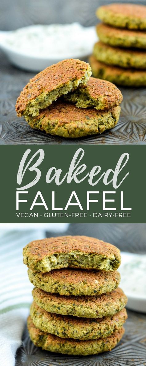 Healthy Gluten-free Vegan Baked Falafel! The perfect quick & easy meatless dinner recipe! They're gluten-free, dairy-free, vegan & freezer-friendly! #falafel #baked #healthy #recipe #vegan #glutenfree #dairyfree #freezerfriendly #meatless #maindish Falafel Recipe Gluten Free, Healthy Falafel Recipe, Vegan Falafel Recipe, Falafel Recipe Easy, Baked Falafel, Falafel Recipe, Vegan Baked, Vegan Recipes Videos, Diner Recept