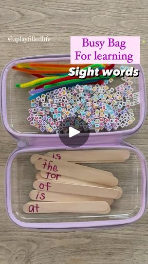 261K views · 4.8K reactions | Tap the ❤️ & SAVE this busy bag activity to try at home or in the classroom!

Not only does it work on academic skills in a fun, hands-on way, but it strengthens fine motor skills at the same time!!

Here we re-used the same sight word craft sticks from our other sight word activity. Then added in pipe cleaners & letter beads! 

Turn them into bracelets, trade them with friends or simply slide the beads off when you’re done & start again!

Beads are a choking hazard. You get to decide what is safe & manageable in your home.
.
.
.
#kindergarten #kindergartenteacher #learnathome #sightwords #handsonlearning #scienceofreading | A Play Filled Life Letter Bead Activities Preschool, Letter Activities Kindergarten, Bead Activities, Home Kindergarten, Sight Word Activity, Literacy Activities Kindergarten, Cvc Activities, Learning Sight Words, Teaching Sight Words