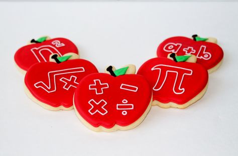 Math Cookies, Math Cookies Decorated, Pi Pie, Apple Cookies, Pie Day, Curriculum Mapping, Cookie Business, Pi Day, Fancy Cookies