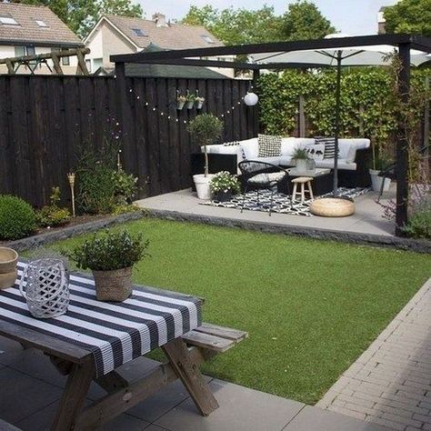 Awesome 20+ Inspiring Backyard Patio Design Ideas With Beautiful Landscaping Have Inspiration, Backyard Garden Design, Small Backyard Patio, Outdoor Backyard, Beautiful Backyards, Backyard Makeover, Small Garden Design, Backyard Patio Designs, Garden Layout