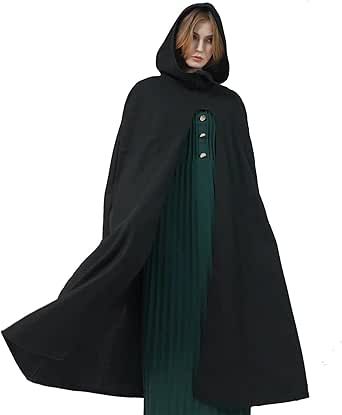 Hobbit Cloak, Medieval Ranger, Ranger Cloak, Cloak Medieval, Cosplay Cape, Cape With Hood, Holloween Costume, Black Cape, Hooded Cape