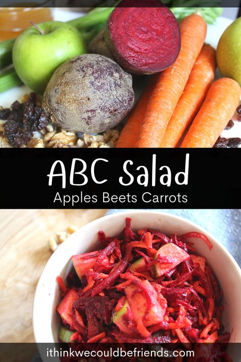 This Apple Beet Carrot Salad is quick and easy, great for potlucks and packed with nutrition! #salad #potlucks #summerrecipe #beets #carrots #apples #glutenfree #dairyfree #liverlove Beet Carrot Salad, Raw Beet Salad, Beet And Carrot Salad, Beetroot And Carrot Salad, Salad With Apples, Beetroot Recipes, Carrot Salad Recipes, Beet Salad Recipes, Raw Beets