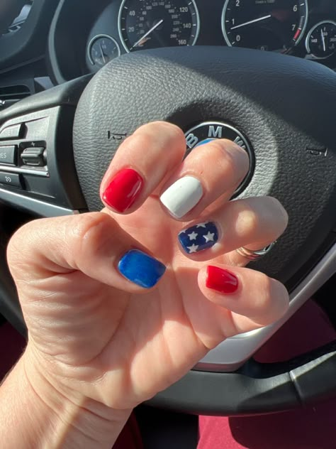 4th Nails, Patriotic Nails, Usa Nails, Fourth Of July Nails, July Ideas, Nail Time, Cute Toe Nails, 4th Of July Nails, Easy Nails