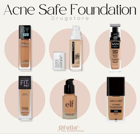 Acne Safe Makeup, Safe Makeup, Makeup Things, Face Tips, Makeup Blending, Lip Combo, Makeup Tut, Basic Makeup, Drugstore Makeup