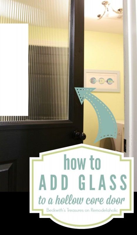 How to Add a Glass Window to a Hollow Core Door | * Remodelaholic | Bloglovin' Bathroom Door Makeover, Hollow Core Door Makeover, Hollow Core Door, Update Doors, Hollow Core Doors, Laundry Room Doors, Period Property, Interior Wood Doors, Solid Wood Doors