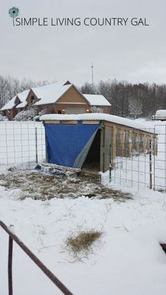 Abris simples et efficaces pour protéger les animaux durant l'hiver. Winter Shelter For Chickens, Lean To Goat Shelter, Diy Goat Shelter Winter, Winter Pig Shelter, Goats In Winter, Winter Goat Shelter, Goat Shelter Ideas Winter, Farm Projects For Kids, Goat Shelter Diy