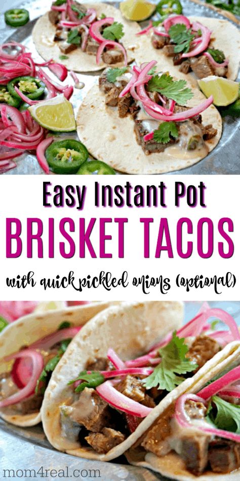 Instapot Brisket Tacos, Brisket Tacos Instant Pot, Bbq Brisket Sandwich, Brisket Tacos Recipe, Instant Pot Brisket, How To Cook Brisket, Family Favorite Recipes, Brisket Tacos, Meat Meals