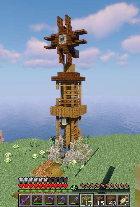 Medieval Farm, Aesthetic Minecraft Builds, Small Windmill, Minecraft Steampunk, Minecraft Farm, All Minecraft, Minecraft Castle, Minecraft Medieval, Minecraft Furniture