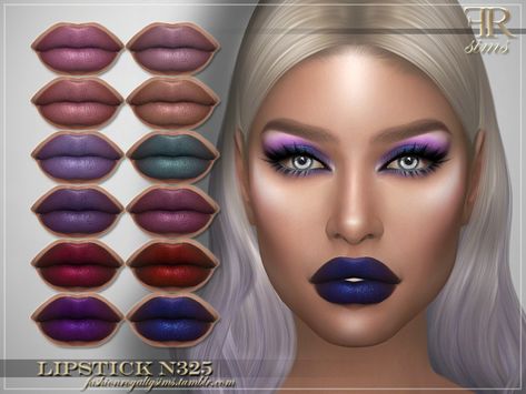 The Sims Resource - Lipstick N325 Heart Lipstick, Violet Lipstick, Alpha Cc, Satin Pencil Skirt, Purple Lipstick, Nude Eyeshadow, Sims Mods, Sims 4 Custom Content, The Sims Resource