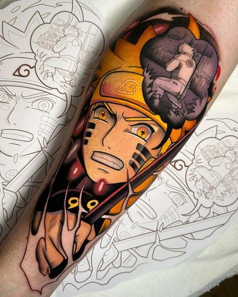 Naruto uzumaki tattoo idea Naruto Uzumaki Tattoo, Uzumaki Tattoo, Naruto Portrait, Spiky Blonde Hair, Naruto Seal, Naruto Tattoo Ideas, Naruto Tattoos, Naruto Leaf, Konoha Naruto