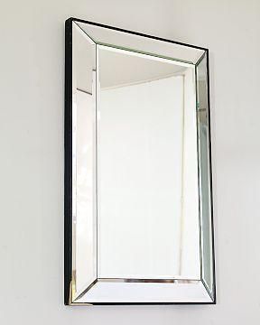 Suzie: Mirrors - Williams-Sonoma Home | Five-Panel Beveled Mirror - beveled, mirror Glam Mirror Diy, Mirror Art Painted, Modern Mirror Design, Toilet Plan, Half Bath Remodel, Mirror Interior Design, Bevelled Mirror, Balcony Grill Design, Mirror Inspiration