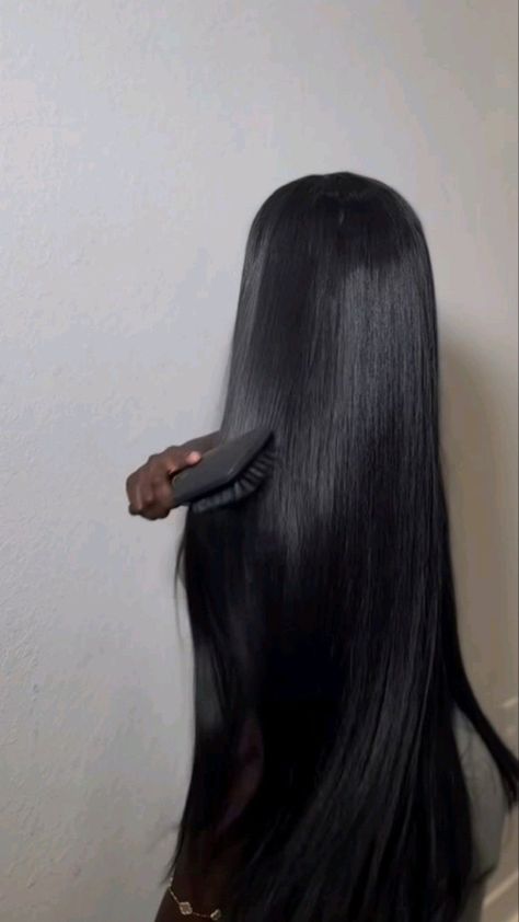 Jet Black Hair, Protective Hairstyles Braids, Hair Laid, Business Hairstyles, Long Black Hair, Baddie Hairstyles, Silky Hair, Dream Hair, Shiny Hair