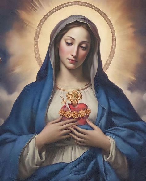 Roman Catholic Art, The Immaculate Heart Of Mary, Mary Mother Of God, Blessed Mother Statue, St Maria, Virgin Mary Art, Immaculate Heart Of Mary, Virgin Mary Statue, Heart Of Mary