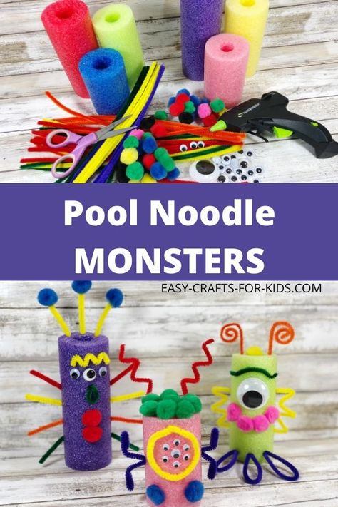 Aesthetic Craft Ideas, Craft Ideas For Beginners, Aesthetic Craft, Pool Noodle Crafts, Fun Summer Crafts, Halloween Crafts Preschool, Monster Craft, Monster Crafts, Summer Camp Crafts