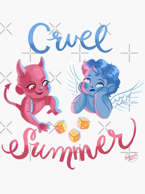 "cruel summer" Sticker for Sale by Mariana Avila | Redbubble Cruel Summer Taylor Swift Tattoo, Cruel Summer Tattoo, Taylor Swift Lyrics Aesthetic Wallpaper Cruel Summer, Cruel Summer Sticker, Taylor Swift Redbubble Stickers, Tyler Swift, Harry Taylor, Taylor Swift Tattoo, Summer Taylor