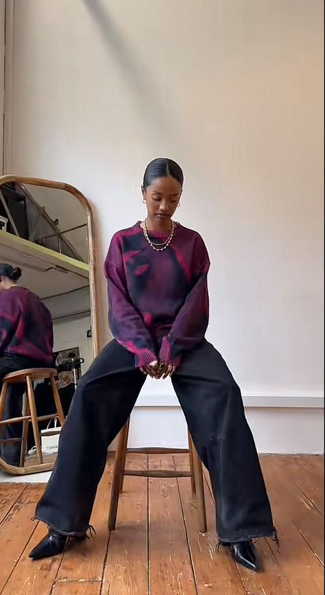 Black Woman Fashion Aesthetic, Slickback Hairstyle, Classy Streetwear, Purple Fits, Streetwear Fashion Women, Fashion Mistakes, Tomboy Fashion, Look At You, Streetwear Women