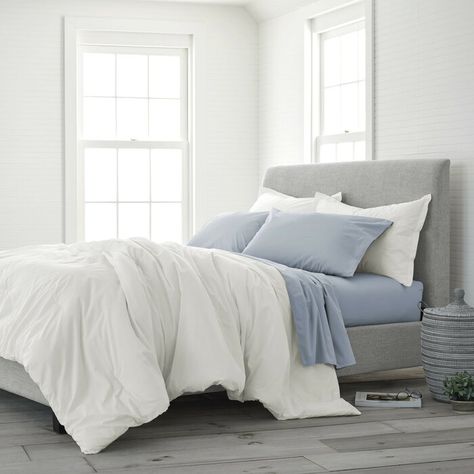 Joss & Main Josefina Reversible Comforter Set & Reviews | Wayfair.ca Cotton Comforter Set, Blue Comforter Sets, King Duvet Set, Blue Sheets, White Comforter, Twin Comforter, King Comforter Sets, Reversible Duvet Covers, Cotton Comforters